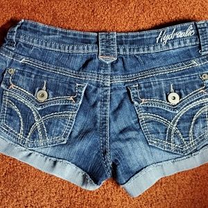 Hydraulic distressed denim shorts size 9/10